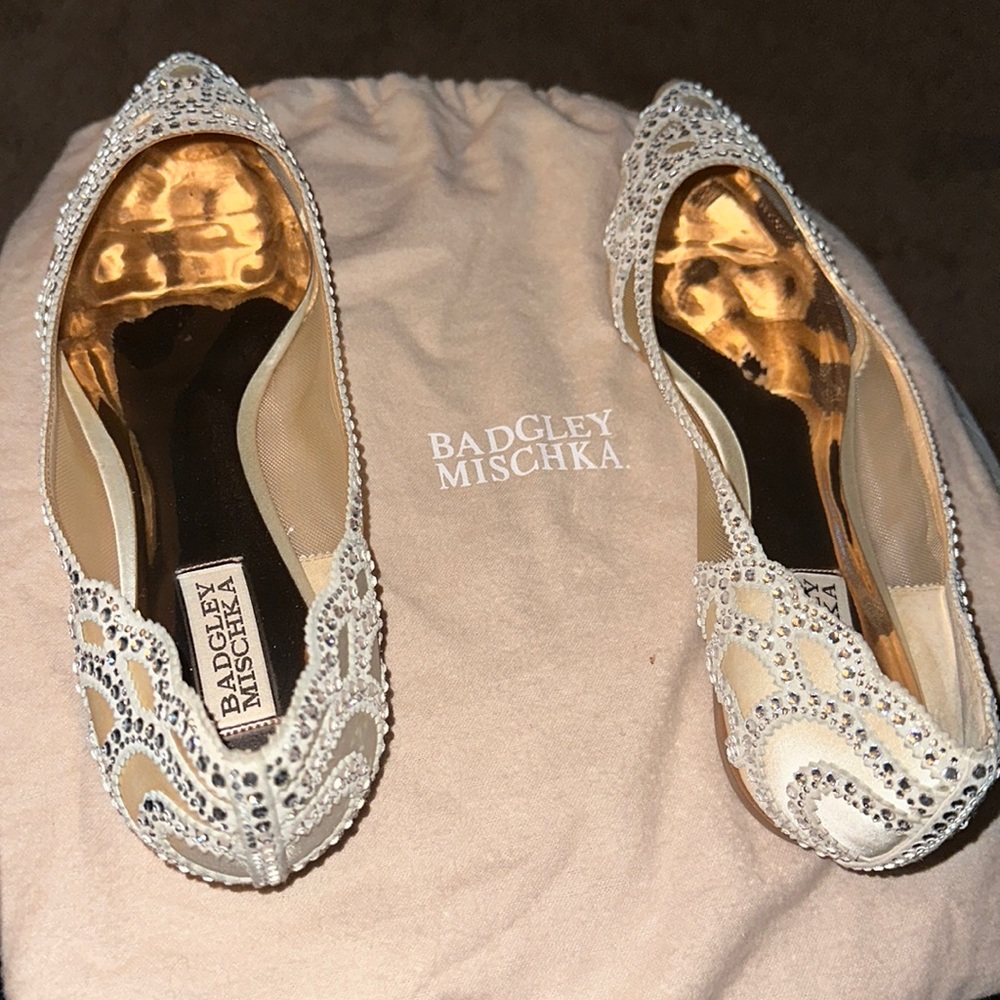 Badgley Mischka jeweled flats